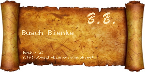 Busch Bianka névjegykártya